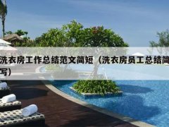 洗衣房工作總結范文簡短（洗衣房員工總結簡寫）